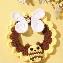 时尚多巴胺彩色亚克力串珠宠物项链，带心形气球小狗吊饰 - 耐用不锈钢链，适合狗和猫 - 黃色 - 查看 9