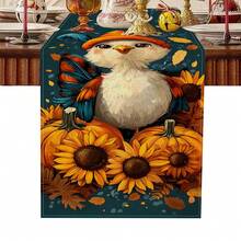 1 Colorful Pumpkin And Other Holiday Element Pattern Table Flag, Made Of 72 Inch Knitted Polyester Fiber, Suitable For Holiday Gathering Tables, Home Kitchen Decoration, And Gifts. - Multicolor - View 7