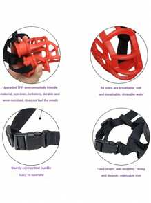 1pc Adjustable Comfortable Breathable Nylon Dog Muzzle, Suitable For 7-19 Lbs Dogs, Training