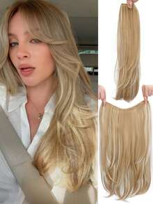 合成长直发接发 22 英寸夹式接发 V 形耐热假发 女士女孩天然接发 圣诞节热卖 - 彩色 - 查看 19