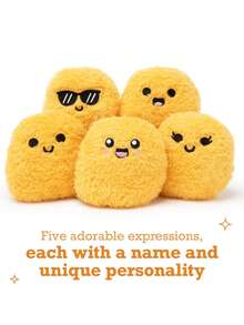 6 件 Relatable 出品的 Positive 鸡块，可爱的毛绒动物和玩具，柔软的玩具和毛绒玩具，适合所有年龄段的亲人的绝佳礼物，包含 5 个带提篮的毛绒玩具 - 彩色 - 查看 5