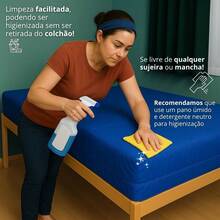Capa Colchão Zíper Impermeável Hospitalar Solteiro Varias Medidas - Azul 88x188x14 - 88x188x14 - Visão 4