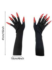 D EXCEED 1 Paar Damen Halloween Krallen Handschuhe - perfekt für Kostümpartys, Cosplay-Events, thematische Veranstaltungen und gruselige Feiern