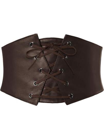 1 قطعة حزام خصر مطاطي من الدانتيل بلون القهوة للنساء، خصر مشدود جذاب مناسب لحفلات الهالوين والتنقل والتجمعات والأناقة الشارعية