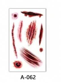 8/6/3/1 pieza Pegatinas de tatuaje temporal para efectos de cicatriz y herida de Halloween, diseño de modelo de broma, adecuado para cara, cuello, manos, brazos y arte corporal (Halloween)