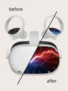 1 套适用于 Oculus Quest2 VR 耳机的科幻闪电和星空风格贴纸，自粘，防刮，适用于 VR 游戏、虚拟现实体验、设备展示、桌面装饰、VR 设备改造、创意装饰、个性化、更新