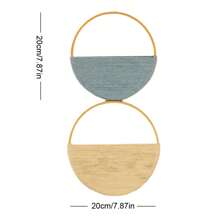 花边壁挂，波西米亚风格竹环壁饰挂毯，手工编织彩色圆形壁挂 - 彩色 - 查看 17