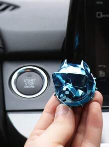 1 pieza Tapa de botón de encendido/apagado del motor 3D de metal - Textura de fibra de carbono, tapa protectora de aleación de zinc con tapa abatible, ajuste universal para el interior del automóvil, protección anti-error, círculo decorativo de inicio, mejoras para el interior del automóvil
