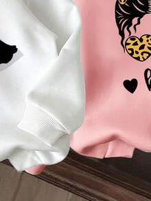 3pcs/Set Toddler Cartoon Pattern Warm Hooded Sweatshirts - Multicolor - View 5