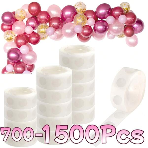 700/1500pcs Glue Balloon Dots, Removable Balloon Sticky Spots, Extra Strong Glue Balloon Dots Double Sided For Birthday Party Wedding Christmas Decorations And DIY Scrapbooking Craft.