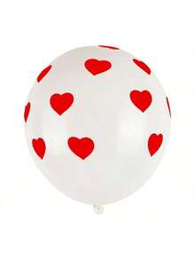 15/35/50pcs Heart-Shaped Red Foil Sequin Balloons With Red & White Heart Print, For Valentine's Day, Anniversary, Birthday, Wedding Party Decoration - Multicolor - View 6