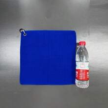 1pc 11.81" X 11.81" Waffle Plaid Golf Towel With Hanging Hook, Golf Club Cleaning Towel