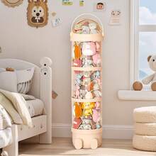 Senmeo 1 Piece 51.18-Inch Plush Toy Storage Bucket With Transparent Window Design, Convenient Opening, Layered Storage, Suitable For Children's Room, Living Room And Bedroom Use, Multi-Layer Structure Plush Toy Storage Tube - 乳白色 - 查看 6