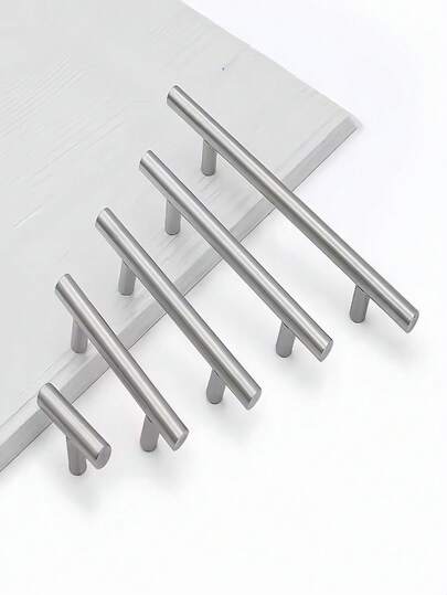 1PC Silver Cabinet Pulls Stainless Steel Kitchen Drawer Pulls Door Handles And Knobs Bathroom Bedroom Furniture Cabinet Handles