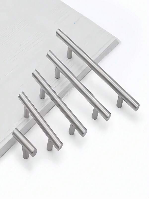 1PC Silver Cabinet Pulls Stainless Steel Kitchen Drawer Pulls Door Handles And Knobs Bathroom Bedroom Furniture Cabinet Handles