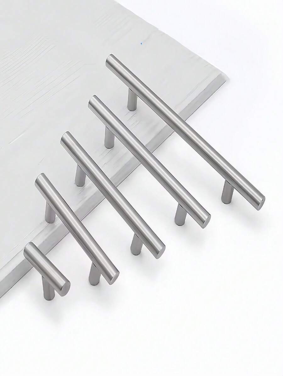 1PC Silver Cabinet Pulls Stainless Steel Kitchen Drawer Pulls Door Handles And Knobs Bathroom Bedroom Furniture Cabinet Handles - Silver - View 1