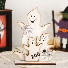 1pc/5pcs Halloween Wooden Sign Decoration Set, 5 Classic Styles For Halloween Indoor Decoration, Table Centerpiece, Halloween Ambiance Decorative Wooden Ornament, Halloween Decoration Home Decor Fall Decor Room Decor Autumn Decor - Multicolor - View 6