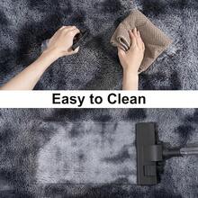 Soft Fluffy Shag Throw Area Rug, 2x4 Black, Non-Slip Bedroom, Hallways, Bedside, Dorm, Living Room - Long Shaggy Rug - 紮染深灰色 - 查看 6