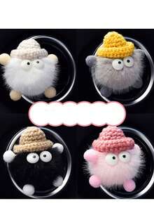 1pc Air Freshener - Long Lasting Fragrance, 1pc Car Air Freshener With Cute Knitted Vent Clip Decor, Single Pack - Multicolor - View 6