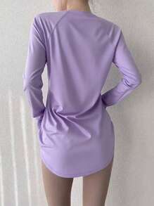 Women Fitness Yoga Top, Quick Dry Shirt For Running, Gym & Workout, Stretchy Compression Base Layer