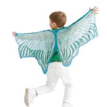 儿童仙女翅膀斗篷服装装扮玩具，多色鹰翼，适合生日、节日、万圣节、舞台表演 - 彩色 - 查看 6
