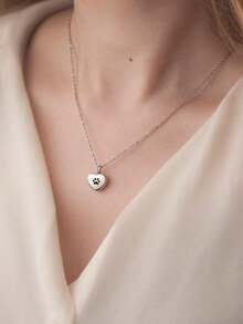 Colar com pingente em formato de mini urna de cremação em forma de coração - Joia memorial personalizada com gravação para animais de estimação - Colar porta-cinzas para guardar as cinzas do seu animal de estimação após o falecimento. - Multicolorido - Ver 5