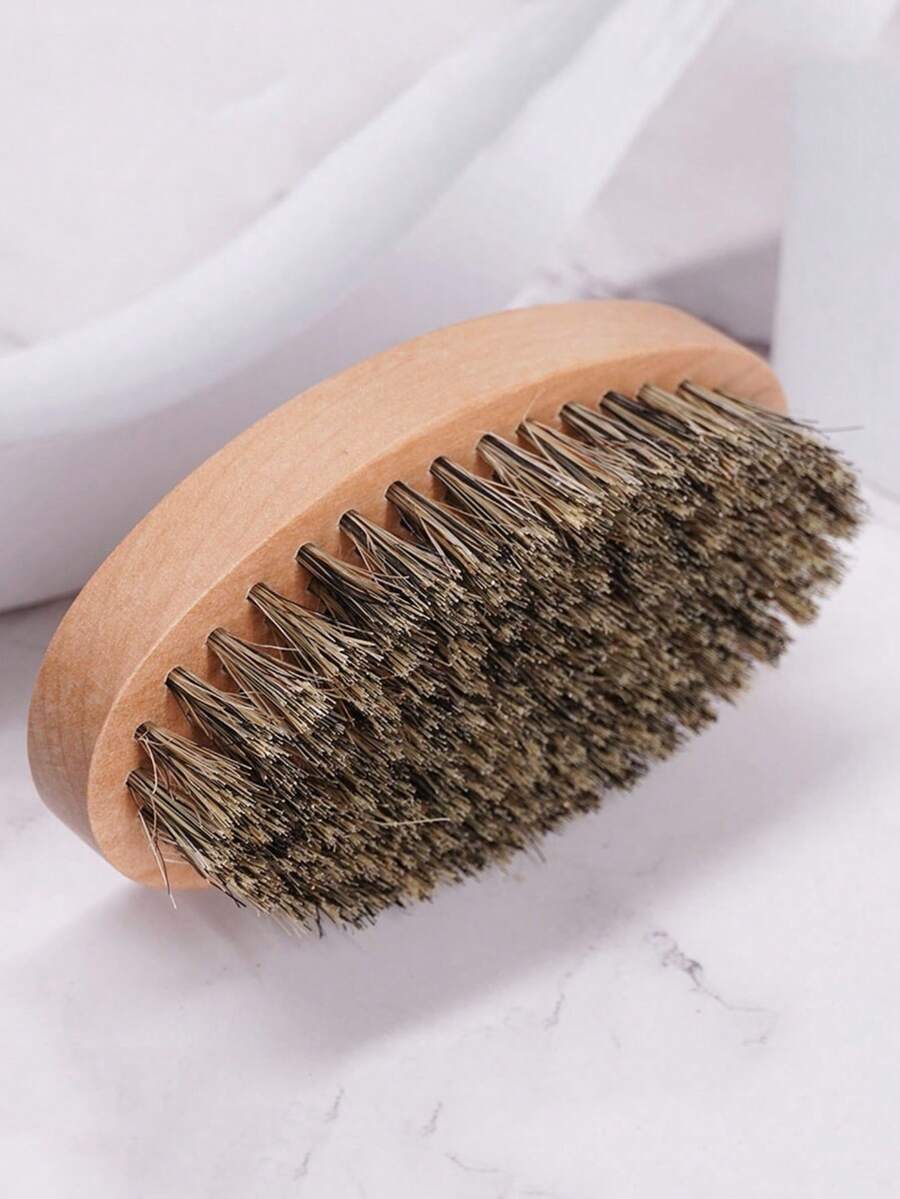 Escova para barba (1 unidade), escova de cabelo macia com cabo de madeira, escova para pescoço para limpeza de pelos cortados, feita de material composto de madeira e plástico, grau 4 de uso, ferramentas para estilizar o cabelo, kit para estilizar o cabelo