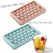 33-Grid Round Ice Cube Tray, Ice Ball Maker Mold, Mini Round Ice Cube Mold With Lid For Cocktail, Whiskey, Tea, Coffee, Great For Home Kitchen Use