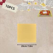 10pcs Square Gold Cake Boards, Fan-Shaped Edge Oil-Proof Disposable Cake Bases - Thickened Bottom Baking Trays, Suitable For Wedding Birthday Cake Supplies, Pizza Base Cake Plate Accessories - Gold - View 16