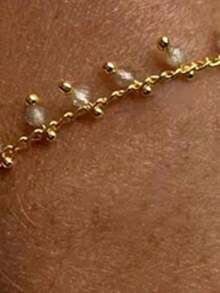 1 件银色粗链手链，带 OT 扣，适合音乐节、生日、惊喜