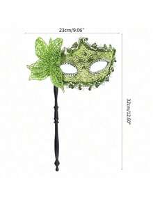 Women Masquerade Mask With Holding Stick Party Mask Half Face Mask For Halloween - Multicolor - View 7