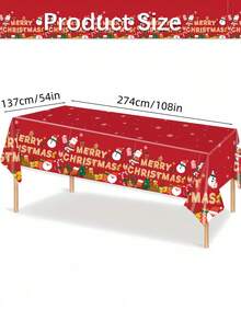 1 pieza Nuevo mantel temático de fiesta de Navidad, mantel desechable con Papá Noel rojo y renos para decoración navideña infantil, adecuado para fiestas de Navidad, Nochevieja, celebraciones de invierno, cumpleaños, decoración diaria de mesa, artículo esencial para fiestas