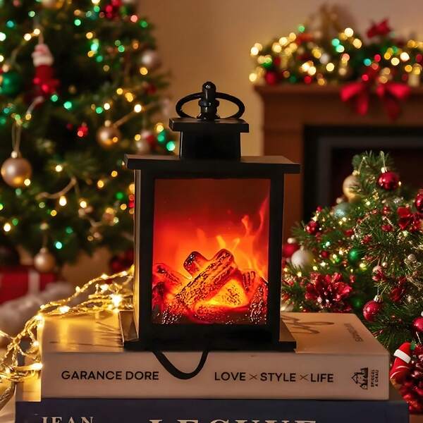 Mini Fireplace Lantern Decor,Christmas Decor,Halloween Decorations,Fireplace Lanterns Decorative,Christmas Decorations,Small Fake Fire Place,Halloween Gifts,Battery Operated LED Fireplace With Realistic Flame Effect, Portable Indoor Fireplace Light With Handle For Home, Bedroom, Office, Or Gift Giving,Room Decor,Home Decor,Kitchen Decor,Living Room Decor,Party Decor, Halloween Decoration Room Decor Halloween Garden Decor For Gift Fairy Holiday Decor Festival Decor