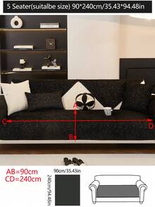 1 husă de pernă pentru canapea, pentru toate anotimpurile, modernă și minimalistă, antiderapantă pentru scaunul de canapea, rezistentă la praf și lavabilă, neagră, moale și la modă, potrivită pentru animale de companie, se potrivește canapelei în formă de L, dormitor, birou, sufragerie
