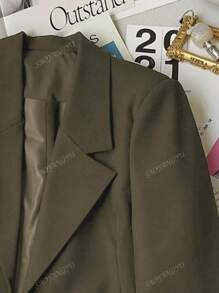 Chaqueta blazer casual suelta y corta para mujer, tejido de 120G, para primavera y otoño