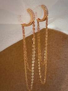 2 件 S925 纯银时尚星形流苏优雅耳钉，适合女性日常佩戴、节日派对礼物珠宝