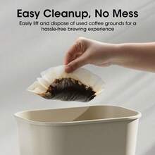 Premium 100-Count Coffee Filters 8-12 Cup Capacity - Oxygen Bleached Flat Bottom Paper For Optimal Drip Brewing, Fast Flow Design Fits Most Standard Coffee Makers, Unbleached Natural White Filters For Rich Flavor Extraction - 100 計數 - 查看 6