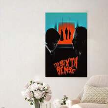 Framed The Sixth Sense Movie Poster Canvas Wall Art - Classic Horror Theme With Dramatic Red-Orange Hues, Perfect For Living Room & Bedroom Decor, Bedroom Wall Art | Dramatic Wall Art | Quality Print Art, Poster Wall Art, 2D Flat, Perfect For Room Decor Birthday Party Decor, Mother's Day New Year Easter Gift,  Home Living Room Office Wall Decor, Perfect Gift And Wall Decoration, Room Decor, Wall Art Decor, Wall Decor, Living Room.