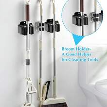 Soporte de pared para escoba y utensilios, 2/4 piezas, soporte de pared para herramientas, incluyendo material de montaje, para montaje en pared de utensilios de jardín como escoba, trapeador, pala, herramientas - Multicolor - Ver 5