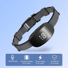 Hunde Bellkragen für große, mittlere und kleine Hunde, aufladbarer intelligenter Bellkragen, Anti-Bellen Trainingskragen mit 8 einstellbarer Empfindlichkeit Piepton Vibration, 2 Farben zur Auswahl: Weiß und Schwarz