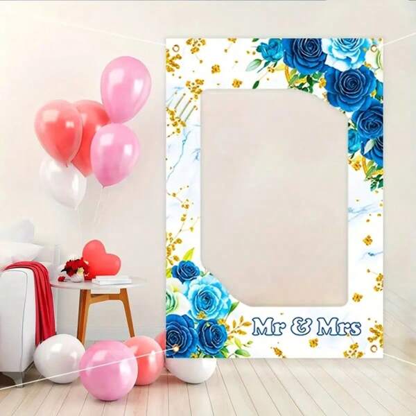 1 stuk blauw feeënontwerp bruiloft thema feest fotografie prop, holle achtergrond - geschikt voor feestfotobanners, binnen-/buitenfotografie props, geen stroom nodig