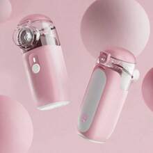 1pcs USB Portable Handheld Nebulizer - Rechargeable Mesh Nebulizer, Hand-Held Electric Nebulizer For Breathing Support, A Gift For Mom, White Stainless Steel USB Nebulizer. - Pink - View 2