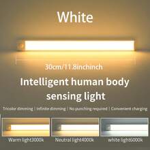 1pc Rechargeable Cabinet Light, Motion Sensor Light, USB Rechargeable LED Night Light, Three Light Colors Adjustable Cabinet Light, Wireless Magnetic Mounting Wall Lamp For Cabinet Kitchen Wardrobe Hallway Bedside - Upgrade - View 13