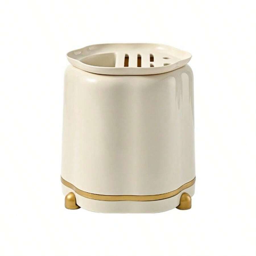 Cutter Organizer Rotary Cutter Holder Multi-Purpose Chopsticks Tableware Rack Rotating Modern For Home Tableware Kitchen Cutlery Chopsticks Holder - 米色 - 查看 1