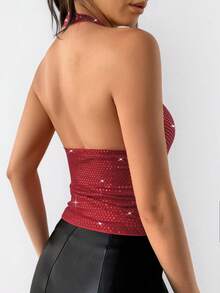 Top de mujer de verano, sexy y elegante, con lentejuelas para fiesta