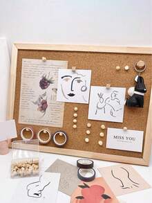 1 pieza Tablero de aviso multifuncional para oficina y hogar, de alta apariencia, decoración de pared de empresa, pared de fotos, tablero de corcho colgante de una o dos caras, estilo estudiantil para dormitorio (regalo aleatorio de chinchetas)