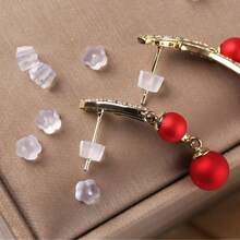 100 Pieces/Set Of Silicone Earplugs DIY Earrings Hooded Earrings Straps 4mm Women's Fashionable Earrings Ear Plugs - Trong sáng - Xem 6