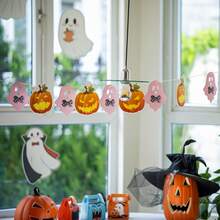 10 PIEZAS/50 PIEZAS/Set Banderas de Halloween, Calabazas, Fantasmas, Banderas, Banderas de Arrastre, Decoración del Hogar, Banderas de Jardín, Fiesta Temática, Decoración de Halloween, Decoración de Fiesta de Cumpleaños, Decoración de Frutas, Decoración de Celebración, Accesorios de Jardín y Patio Exterior - Multicolor - Ver 5