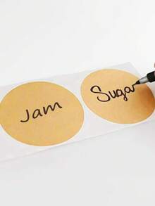 500 buc/rolă autocolante din hârtie kraft - autocolante pentru ambalare și etichetare pentru bijuterii, artizanat, organizare, borcane - etichete adezive rotunde goale pentru proprietarii de magazine și conserve, confecționarea de bijuterii, prezentarea și ambalarea bijuteriilor