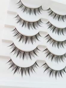 Ouye3 Set de 5 pares de pestañas postizas de diablillo pequeño, naturalmente rizadas y con recubrimiento 3D